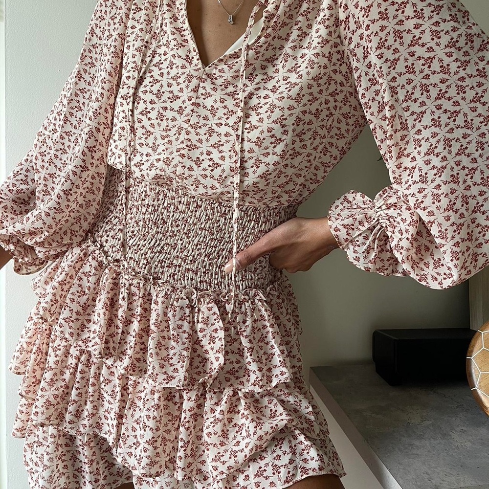 Floral Print Ruffle Dress